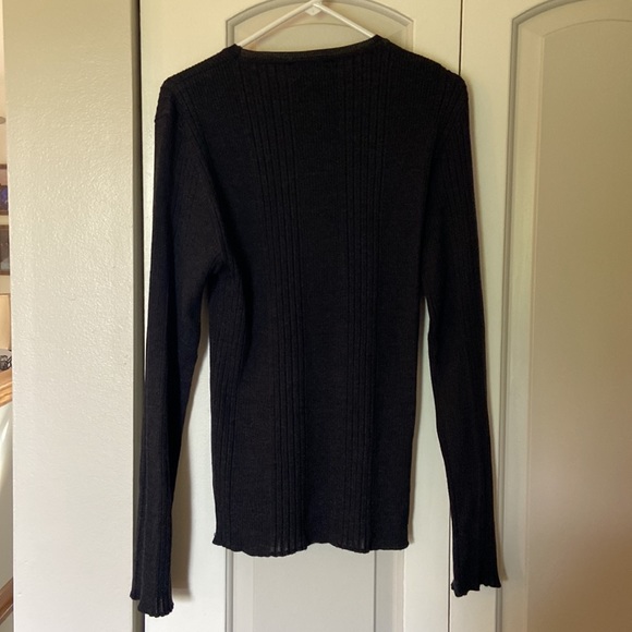 SALE Gazzarrini Uomo Men’s Ribbed Sweater Made in Italy Size Medium black - Picture 4 of 6